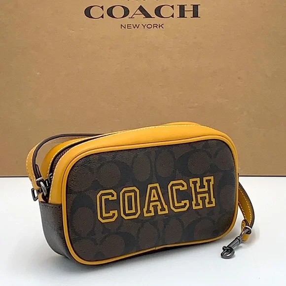 COACH Jamie Wristlet In Signature Canvas With Varsity Motif - Picture 1 of 16